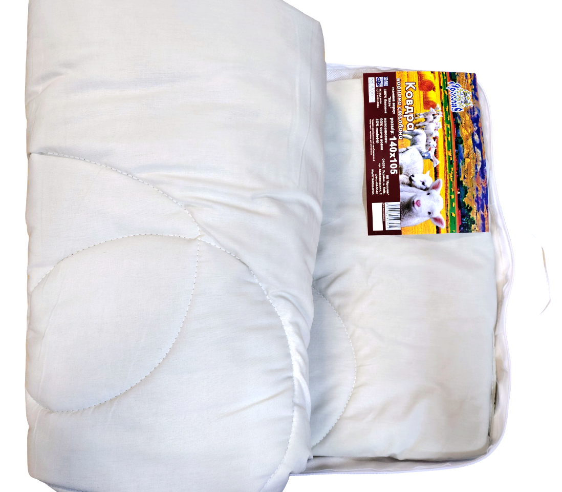 Ковдра зимова дитяча 105х140см вовняна стьобана Ярослав світло-сірий, фото 1