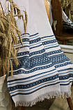 Тканий рушник з блакитною вишивкою (2,40 м.*0,36 м.), фото 5