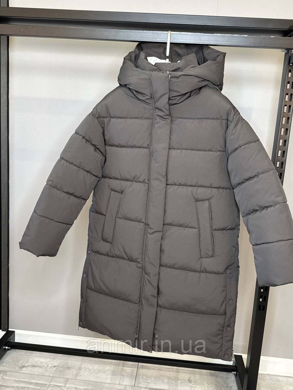 Півпальто зимове стьобане підліткове для дівчинки 9-14 років, колір чорний