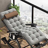 Крісло-шезлонг крісло качалка складне з підголівником - комфорт для дому, дачі та тераси, фото 4