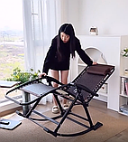 Крісло-шезлонг крісло качалка складне з підголівником - комфорт для дому, дачі та тераси, фото 6