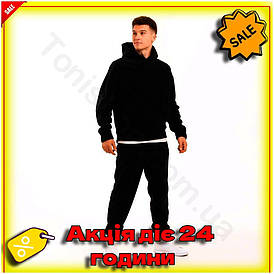 Флісовий костюм для чоловіків з капюшоном і кишенями стильний зимовий одяг для осені і прохолодних днів