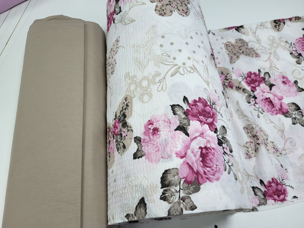 Мірра темн. беж GOFRE DUO (Полуторний), фото 1