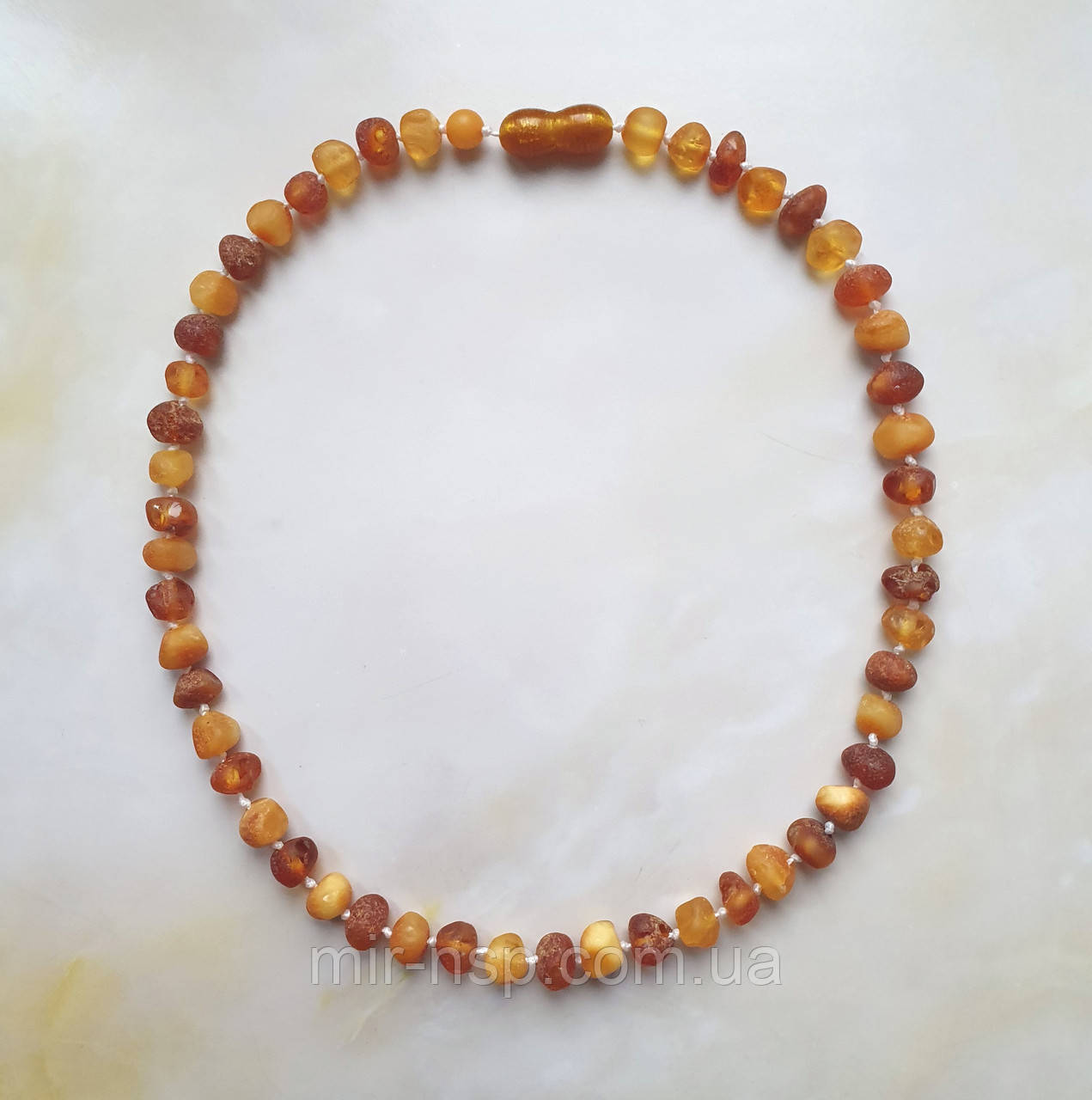 Буси дитячі 100% натуральний необроблений бурштин 6-7 мм вага 8г довжина 37 см, фото 1