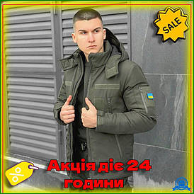 Куртка Pobedov Motive зимова чоловіча хакі водовідштовхувальна для військових утеплена до -20°С