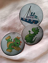 Наклейка для привчання дитини до горщика 2шт Діно+корабель