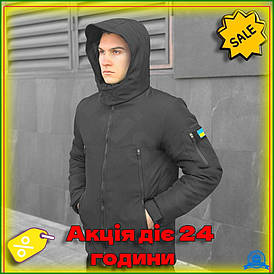 Куртка Pobedov чоловіча зимова Motive ЗИМА B2 чорна утеплена водовідштовхувальна для військових