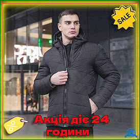 Куртка Pobedov чоловіча зимова Dzen чорна утеплена водовідштовхувальна для холодної погоди