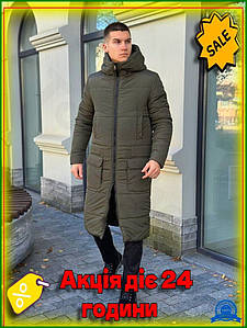 Куртка чоловіча зимова Pobedov Tank Хакі водовідштовхувальна утеплена для холодної погоди зимова куртка