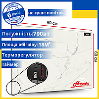 Безшумний обігрівач з таймером Heats 700w потужна теплопанель для обігріву з терморегулятором та захистом від дітей