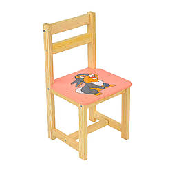 Дитячий дерев'яний стілець зі спинкою "Зайчик" (рожевий) МАСЯ 4031
