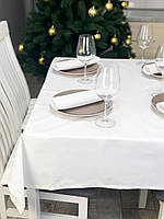 Водоотталкивающая Скатерть новогодняя "Белый однотон" 120х120 см (+ 2 салфетки 30х40)