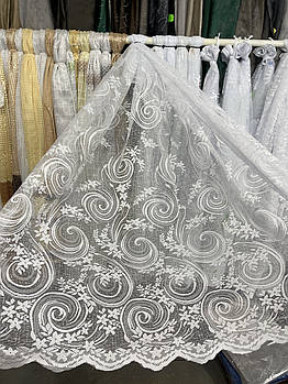 Жакардова тканина для тюлю з вишивкою ALBO висота 1,2м (199)