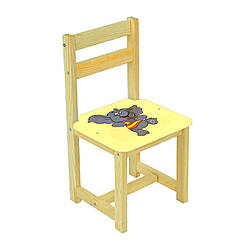 Дитячий дерев'яний стілець зі спинкою "Слон" (жовтий) МАСЯ 4042