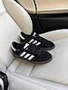 Adidas Handball Spezial Black White чоловічі кросівки Адідіс Спешл чорні білі замшеві демісезон, фото 8