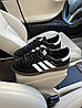Adidas Handball Spezial Black White чоловічі кросівки Адідіс Спешл чорні білі замшеві демісезон, фото 10