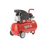 Компресор мережевий 230 В (1.5 кВт) тиск ≤ 8 Bar (200 л/хв) ресивер 50 л Yato YT-23305, фото 3