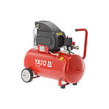 Компресор мережевий 230 В (1.5 кВт) тиск ≤ 8 Bar (200 л/хв) ресивер 50 л Yato YT-23305, фото 2