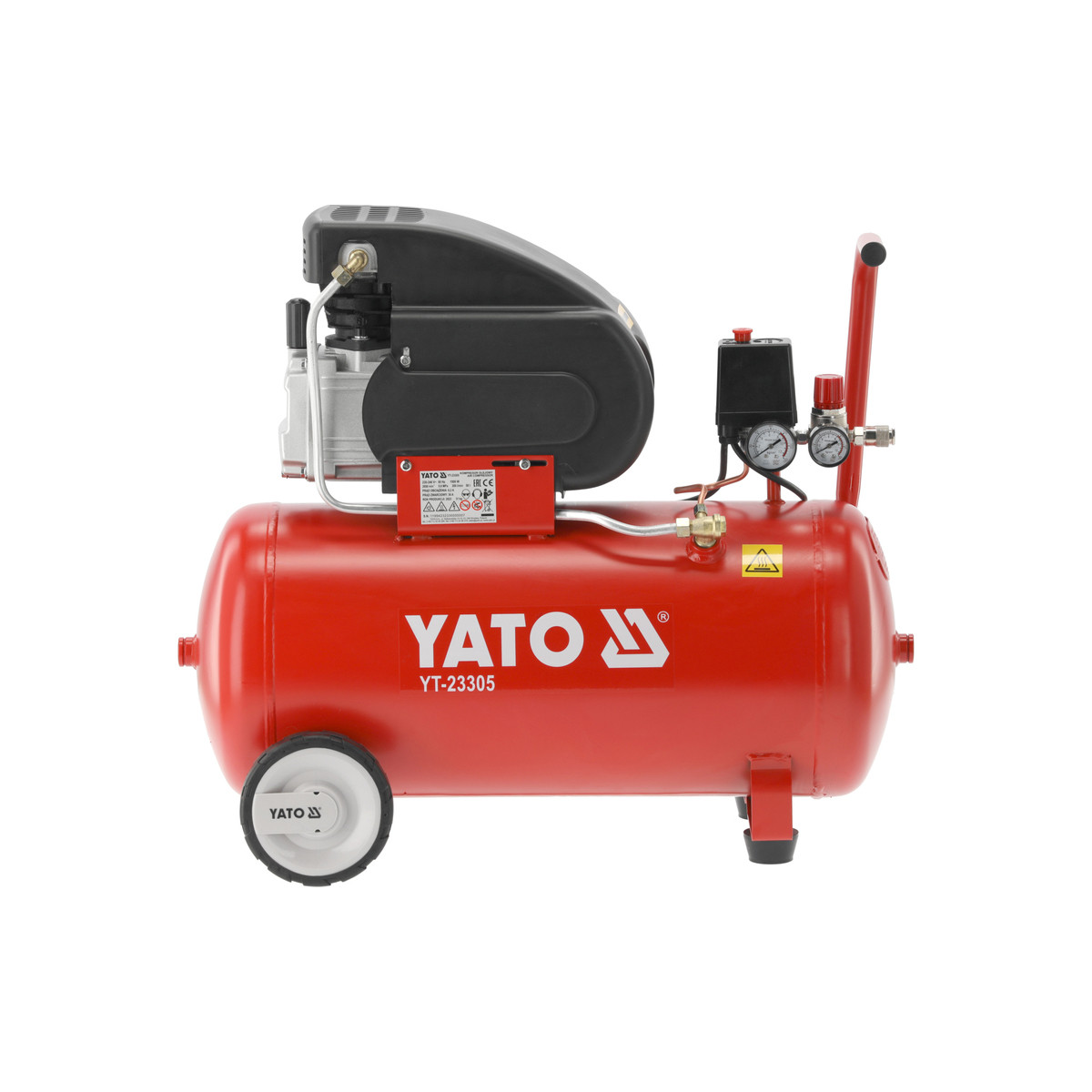 Компресор мережевий 230 В (1.5 кВт) тиск ≤ 8 Bar (200 л/хв) ресивер 50 л Yato YT-23305, фото 1