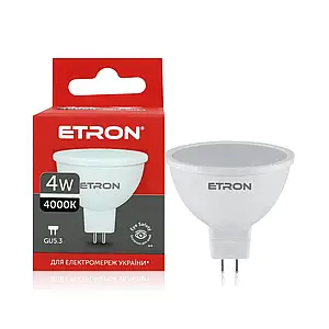Світлодіодна лампа LED GU5.3 MR16 4W 4000K ETRON 1-ELP-842