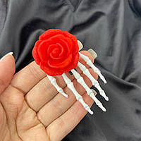 Шпильки для волосся Finding Заколка затискач для волосся кістлява рука скелета Хеллоуїн Білий 75 мм х 34 мм х 23 мм