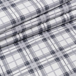 Фланель "Графітово-біла клітинка", ширина 240 см