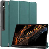 Чохол TPU Samsung Galaxy Tab S10 Ultra SM-X920, SM-X926/Galaxy Tab S9 Ultra SM-X910, SM-X916 з місцем для стилуса Темно-зелений