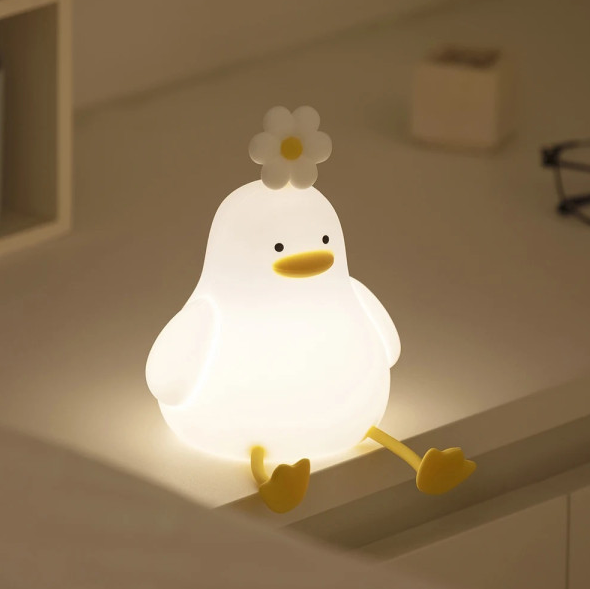 Силіконовий акумуляторний нічник каченя, фото 1