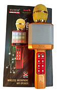 Бездротовий мікрофон караоке Wester WS-1828 Bluetooth 1800mAh RGB підсвічування Зміна голосу Жовтий