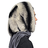 Жіноча хутряна хустка на голову з натурального хутра кролика рекс "Павук", фото 5