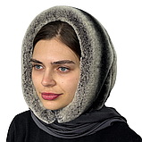 Жіноча хутряна хустка на голову з натурального хутра кролика рекс "Павук", фото 4