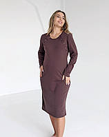 Тепла сорочка для годування (шоколадний), фото 2