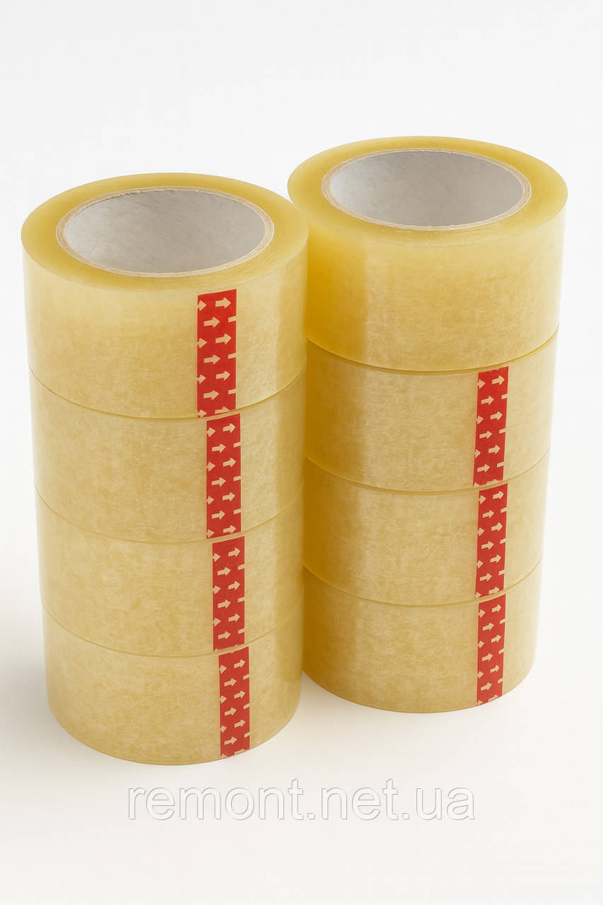 Скотч пакувальний прозорий 48 мм × 200 м (комплект 8 шт.) Міцний, фото 1