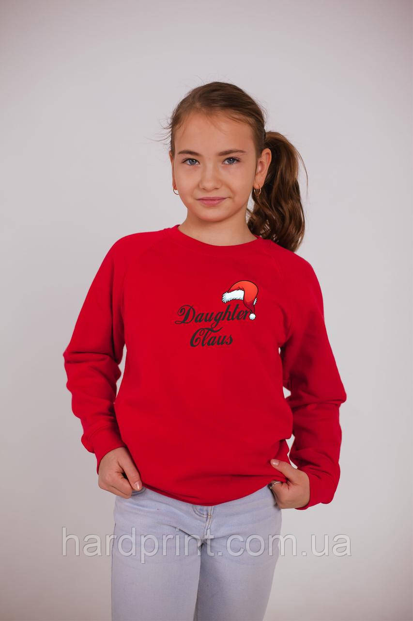 Світшот теплий дитячий новорічний Daughter Claus, фото 1