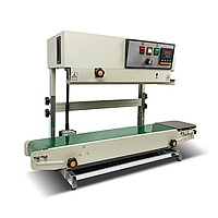 Конвеєрний запайник пакетів Triniti FR-900V вертикальний роликовий запаювач із датером