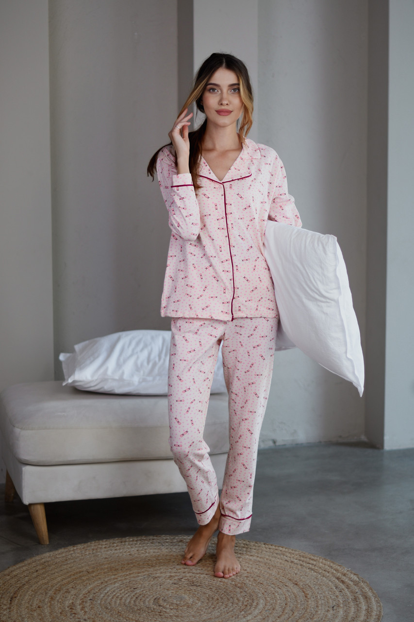 Комплект двійка жіноча на гудзиках: сорочка і штани Miss Victoria Туреччина S, L | 1 шт.