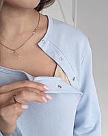 Тепла сорочка для годування (пастельний блакитний), фото 6