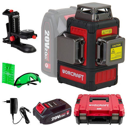 Акумуляторний лазерний рівень 3D WORCRAFT XCUBE026, фото 1