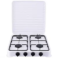 Настільна газова плита, плита на 4 конфорки Domotec MS 6604, таганок