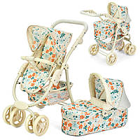 Коляска для ляльок Melogo 9662 M, квіти