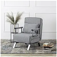 Розкладне крісло, розкладачка MEBEL ELITE BART, сірий (KR -80) (Сірий) (крісло-80/80/68; ліжко-190/80)