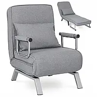 Розкладне крісло, розкладачка MEBEL ELITE BART, сірий (KR-65)(крісло-80/65/68; ліжко-190/65)