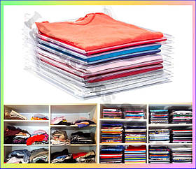 Органайзер для одягу Ezstax 6728 прозорий набір 10 відділень для зберігання речей у шафі зручний роздільник для одягу