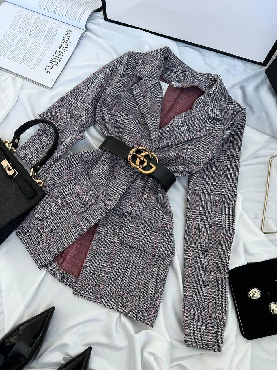 Піджак жіночий клітинка 23139, фото 1