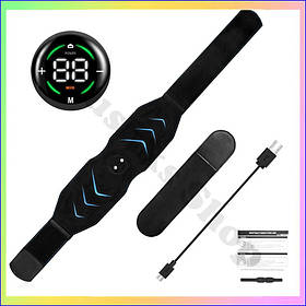 Міостимулятор для преса EMS масажер пояс з електроімпульсами USB зарядка тренажер для м'язів зміцнення тонус