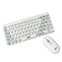 Набір бездротова міні клавіатура + мишка UKC, Білий / Комплект USB клавіатура та миша