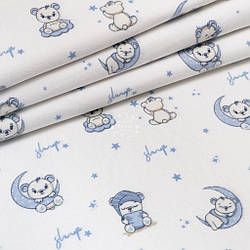 Фланель "Ведмедики на голубому місяцю", ширина 240 см