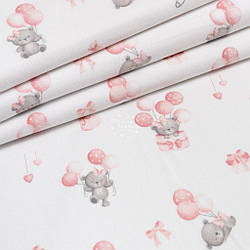 Фланель "Ведмедики з рожевими кульками", ширина 240 см