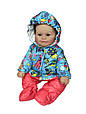 Одяг для ляльки Реборн/ Reborn 50 — 55 см зимовий набір куртка та напівкомбінезон кораловий 146, фото 2