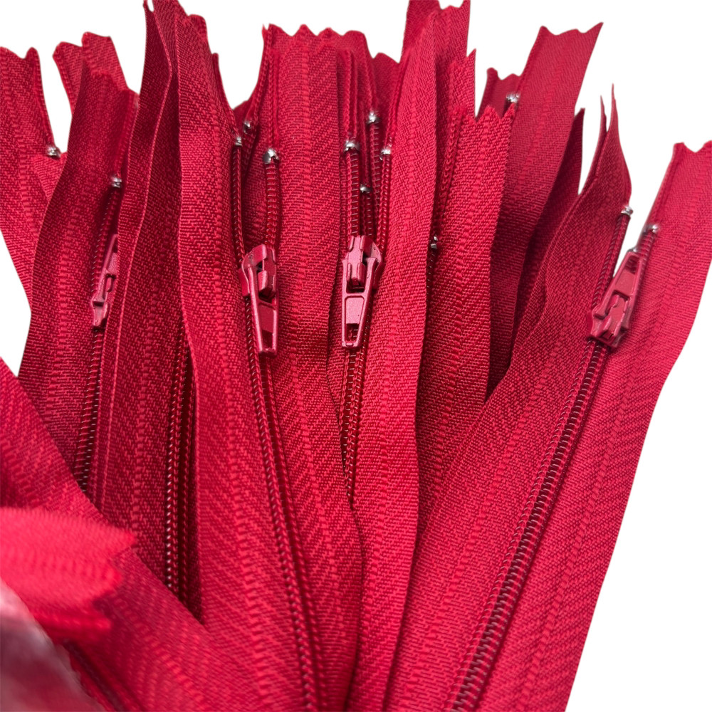 Блискавка для штанів тип Т3 19см червоний, фото 1